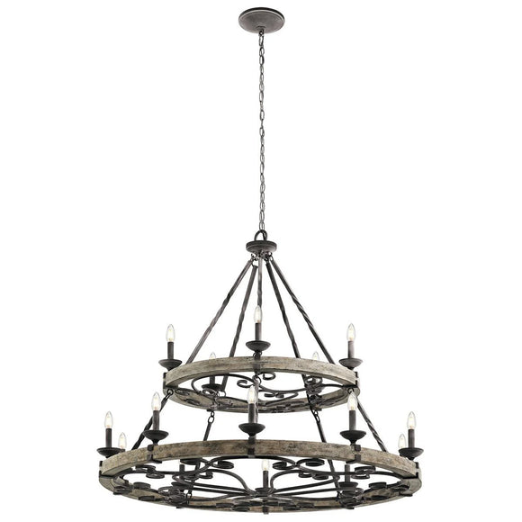 ELSTEAD Lighting Taulbee 15 Light Chandelier - Weathered Zinc