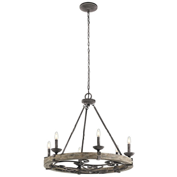 ELSTEAD Lighting Taulbee 6 Light Chandelier - Weathered Zinc