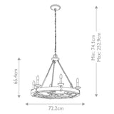 ELSTEAD Lighting Taulbee 6 Light Chandelier - Weathered Zinc