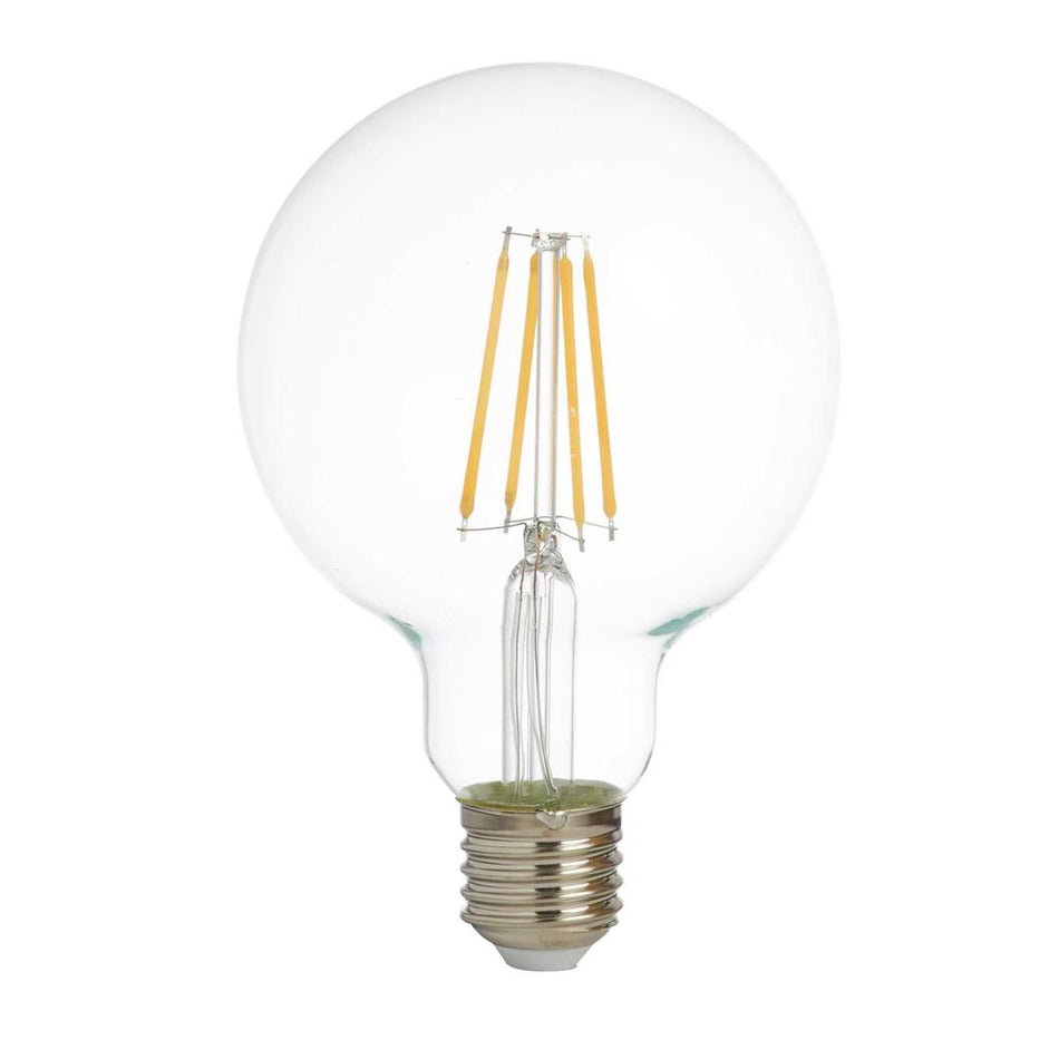 SEARCHLIGHT DIMMABLE LED FILAMENT GLOBE LAMP (95MM) CLEAR GLASS, E27 6W
