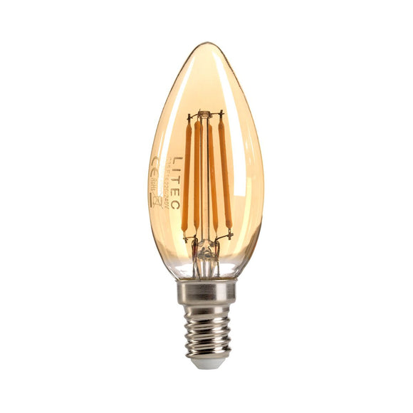 ELSTEAD Lighting Amber Candle LED E14 Lamp - Amber Glass