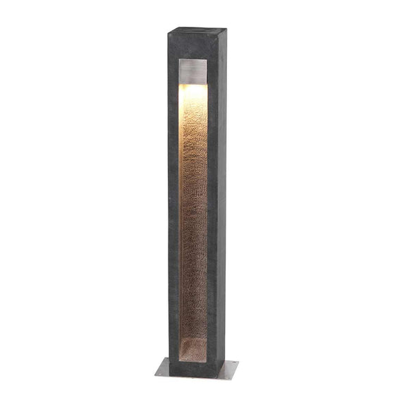 ELSTEAD Lighting Parkstone Large LED Bollard - Basalt Stone with Stainless Steel