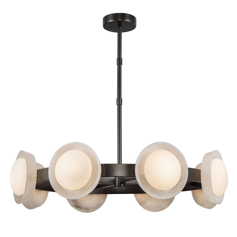 QUINTIESSE LIGHTING Alonso 8 lt LED Chandelier Pendant - Urban Bronze