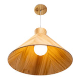QUINTIESSE LIGHTING Conical Pendant Light - Teak Veneer