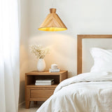 QUINTIESSE LIGHTING Conical Pendant Light - Teak Veneer
