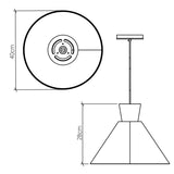 QUINTIESSE LIGHTING Conical Pendant Light - Teak Veneer