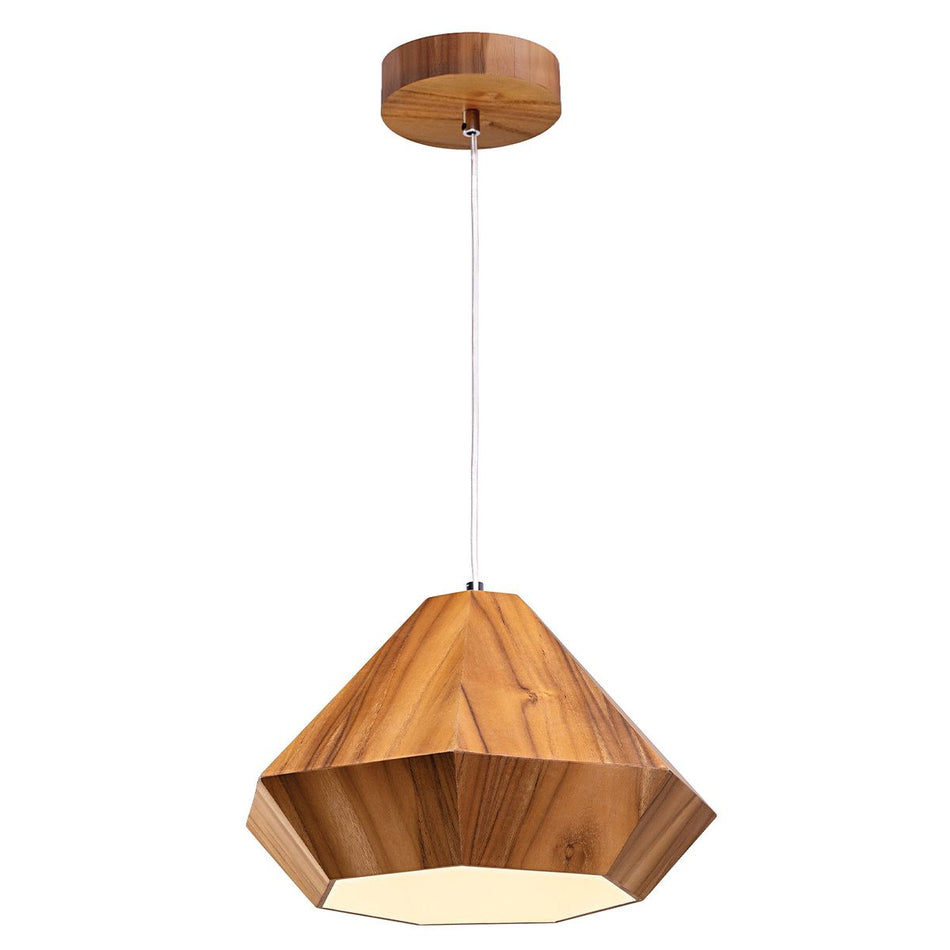 QUINTIESSE LIGHTING Diamond Pendant Light - Teak Veneer