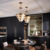 QUINTIESSE LIGHTING Echelon 4 lt Pendant - Heritage Brass