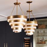 QUINTIESSE LIGHTING Echelon 4 lt Pendant - Heritage Brass