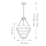 QUINTIESSE LIGHTING Echelon 4 lt Pendant - Heritage Brass