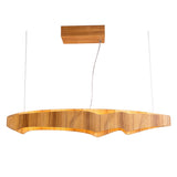 QUINTIESSE LIGHTING Horizon LED Linear 100cm Pendant - Teak Veneer