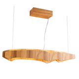 QUINTIESSE LIGHTING Horizon LED Linear 100cm Pendant - Teak Veneer