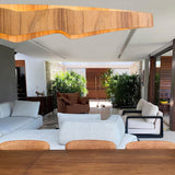 QUINTIESSE LIGHTING Horizon LED Linear 100cm Pendant - Teak Veneer
