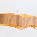 QUINTIESSE LIGHTING Horizon LED Linear 140cm Pendant - Teak Veneer