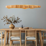 QUINTIESSE LIGHTING Horizon LED Linear 140cm Pendant - Teak Veneer