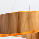 QUINTIESSE LIGHTING Horizon LED Medium Ring Pendant - Teak Veneer
