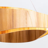 QUINTIESSE LIGHTING Horizon LED Medium Ring Pendant - Teak Veneer