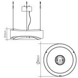 QUINTIESSE LIGHTING Horizon LED Medium Ring Pendant - Teak Veneer