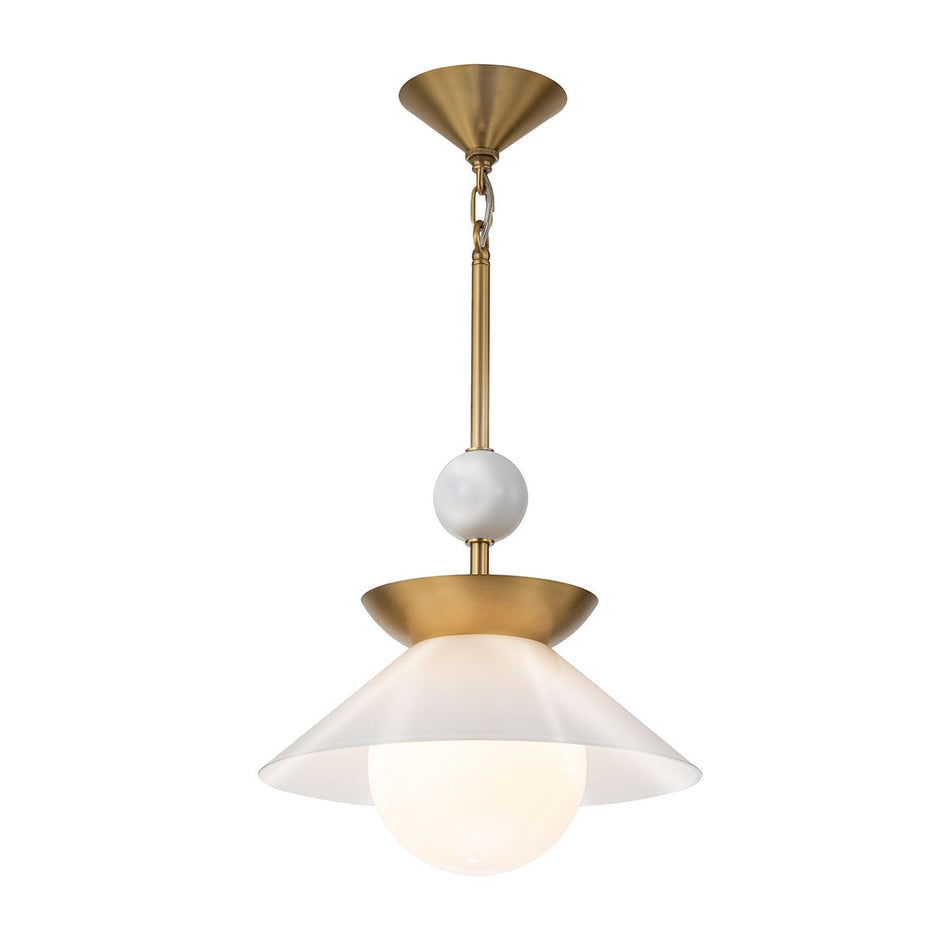 QUINTIESSE LIGHTING Saucer 1 lt Medium Pendant - Aged Brass