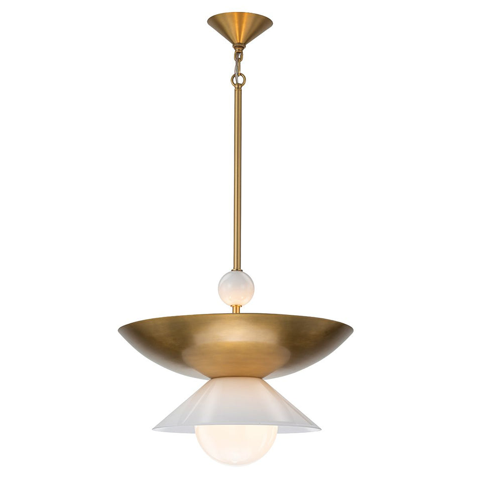 QUINTIESSE LIGHTING Saucer 4 lt Large Pendant - Aged Brass