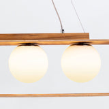 QUINTIESSE LIGHTING Sfera 3lt Linear Pendant Light - Teak Veneer