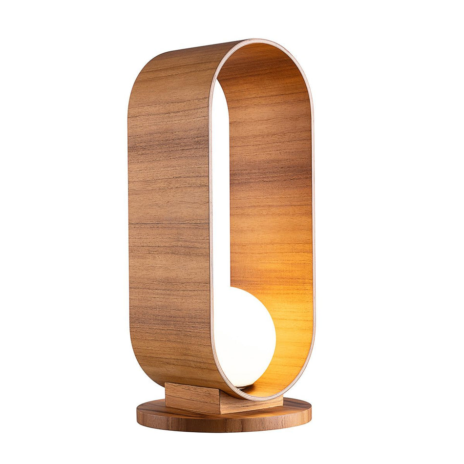 QUINTIESSE LIGHTING Sfera Table Lamp - Teak Veneer