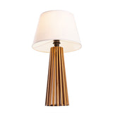 QUINTIESSE LIGHTING Slatted Table Lamp - Teak Veneer