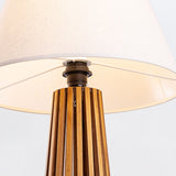 QUINTIESSE LIGHTING Slatted Table Lamp - Teak Veneer