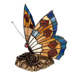 ELSTEAD Lighting Tiffany Animal Lamps Orange Butterfly Lamp - Architectural Bronze