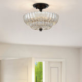 ELSTEAD Lighting Whitecap 3 lt Semi Flush Medium - Tinted Amber Glass with Mottled Cocoa Brown