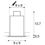 SLV KADUX 1 recessed fitting, single-headed, QPAR51, square, matt white, max. 50 W, incl. clip springs
