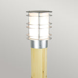 ELSTEAD Lighting Stockholm 1 Light Large Bollard Natural Wood & Galvanised