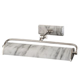 ELSTEAD Lighting Winchfield 2lt Medium Picture Light - Polished Nickel & White Marble Effect