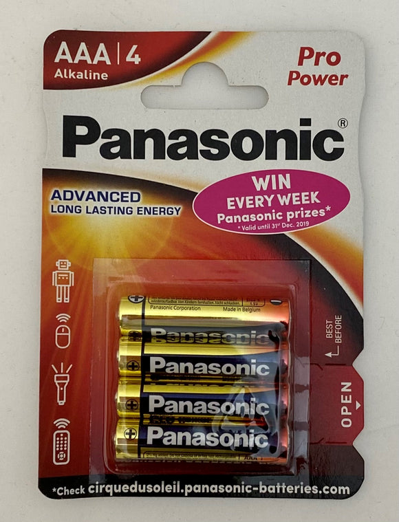 Panasonic AAA Pro Power Batteries Pk4 Exp 2029 MN2400 LR03