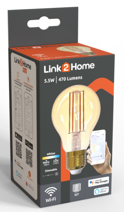 Link2Home E27 WIFI LED Filament Lamp