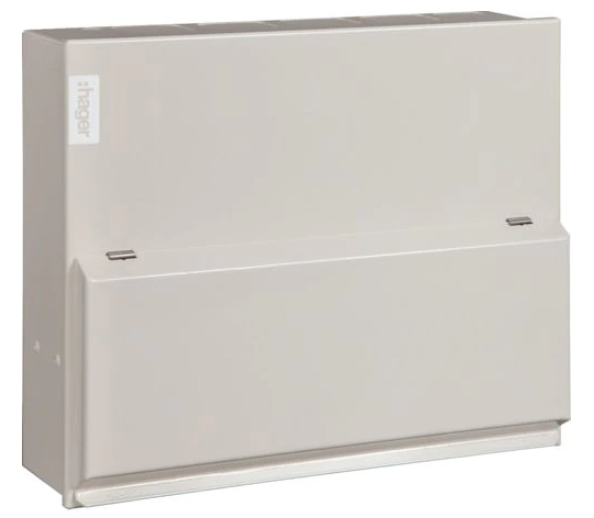 Hager Design 10 Consumer Unit 8way 100A with SPD & Round K/Outs