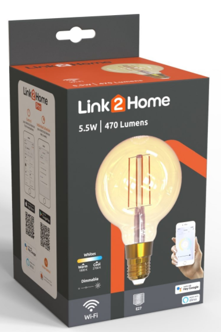 Link2Home E27 Balloon WIFI Filament Lamp
