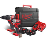 Milwaukee 18v Combi Drill/Impact Driver Twin Kit M18BLPP2A2-502X