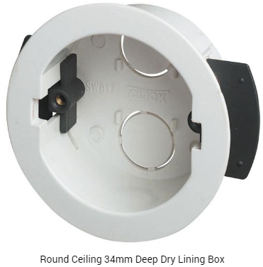 Round 34mm Deep Dry Lining Box